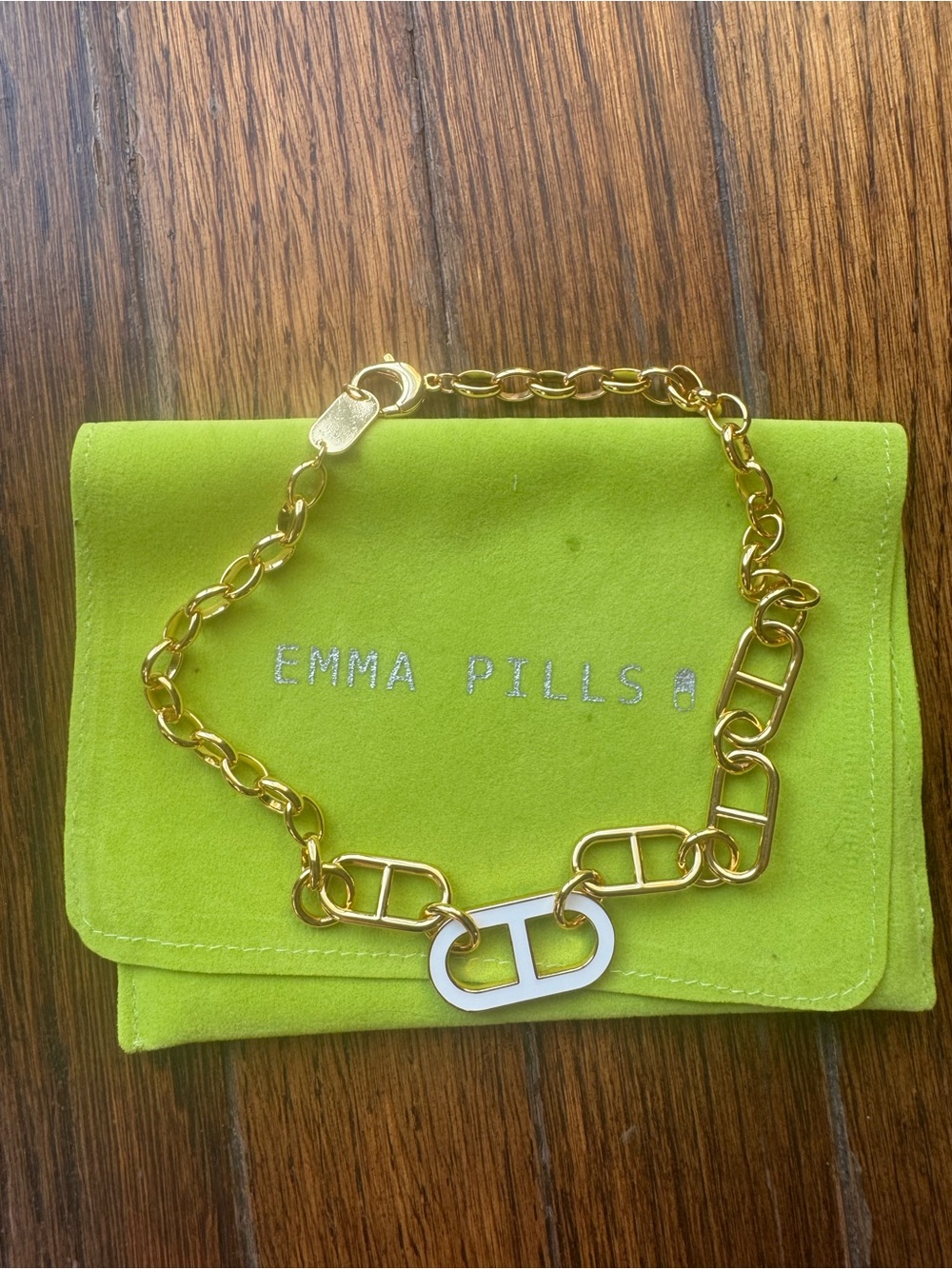 Emma Pills Gold Chain Link Necklace